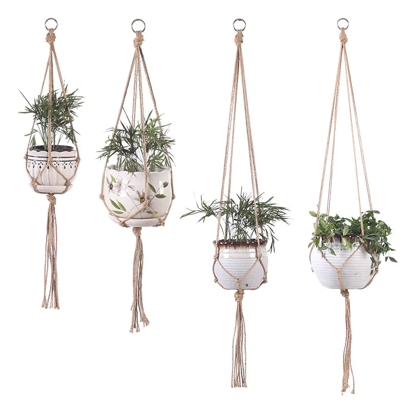 Hanging Planter with Rope and Garden Netting Basket