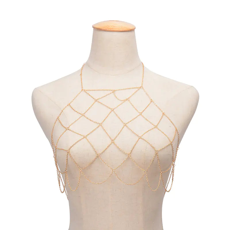 Geometric Handmade Body Chain Necklace for Beach Wear
