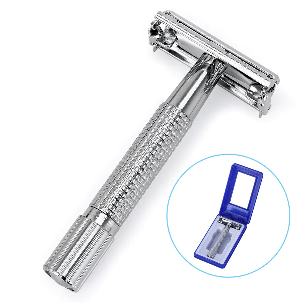 Men's Vintage Safety Razor with Double-Sided Blades