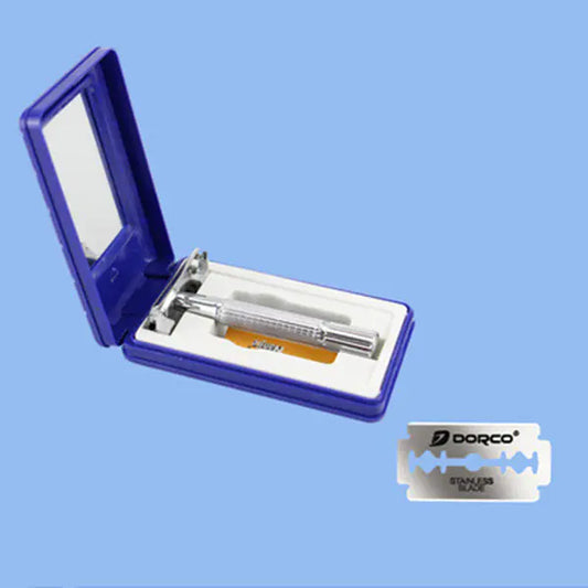 Men's Vintage Safety Razor with Double-Sided Blades