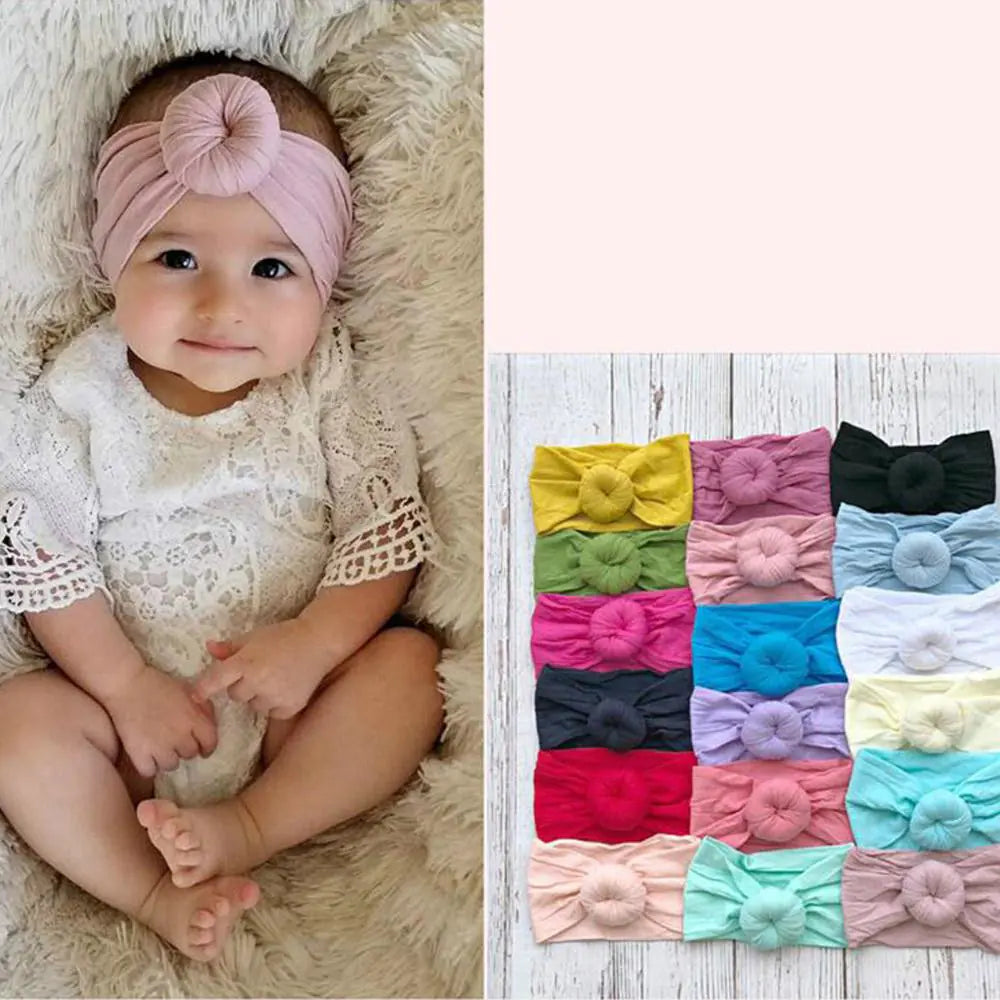 Wide Baby Headband with Sweet Donut Design
